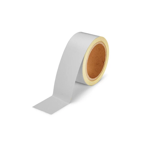 Düz Desensiz En 7.5 cm 1 Mt İkaz Bandı Reflektif Metalize Gri Renk Gece Parlayan Reflektörlü Bant - 6