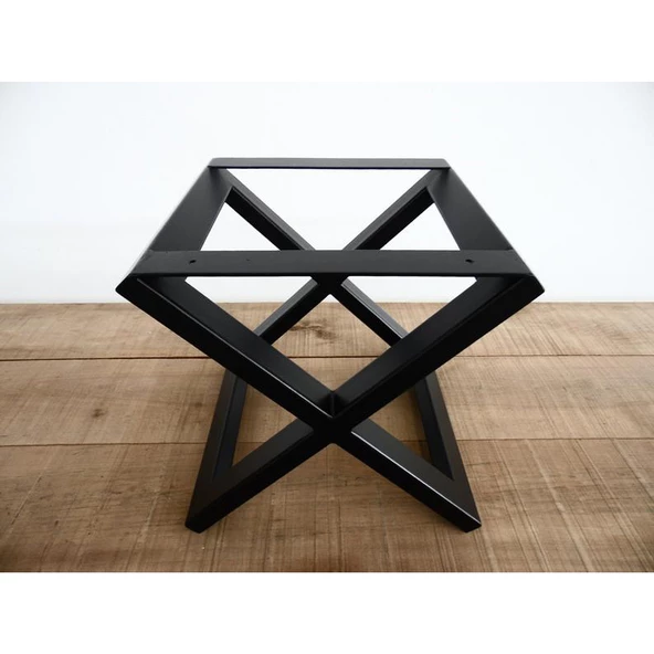 Ağaç Sehpa Ayağı X Tasarım Metal Sehpa Ayağı - Resim 4