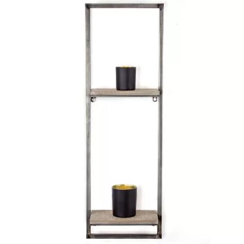 Metal Duvar Rafı Ahşaplı Duvara Sabit Banyo Organizer - 4