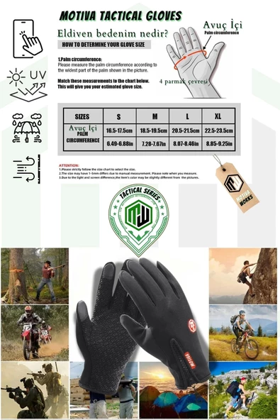 Unisex Bisiklet, Motosiklet, Taktik Eldiven Dokunmatik Rüzgar Geçirmez Kaymaz - 9
