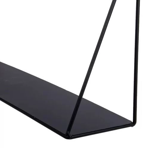 Demir Kitaplık Siyah Duvar Rafı Kitaplık - 3