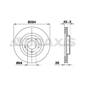 ON FREN DISKI JEEP COMPASS PATRIOT CHRYSLER SEBRING DODGE CALIBER-4008-C4 AIRCROSS - BRAXIS AE0316