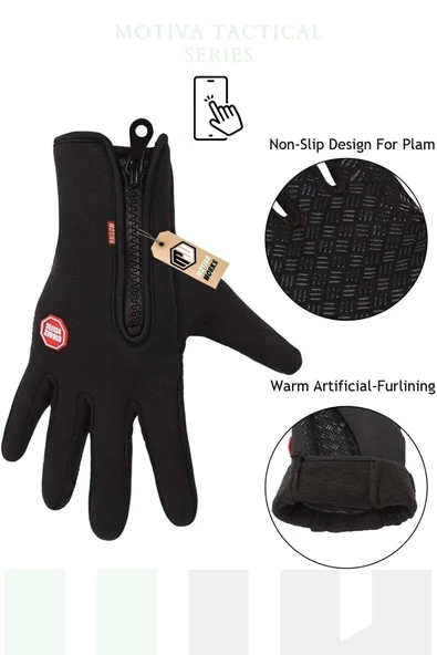 Unisex Bisiklet, Motosiklet, Taktik Eldiven Dokunmatik Rüzgar Geçirmez Kaymaz - 7