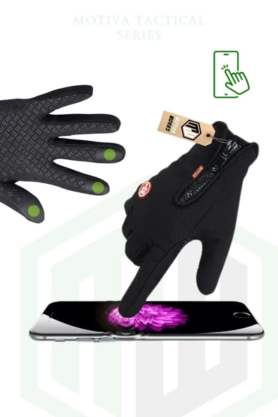 Unisex Bisiklet, Motosiklet, Taktik Eldiven Dokunmatik Rüzgar Geçirmez Kaymaz - 2