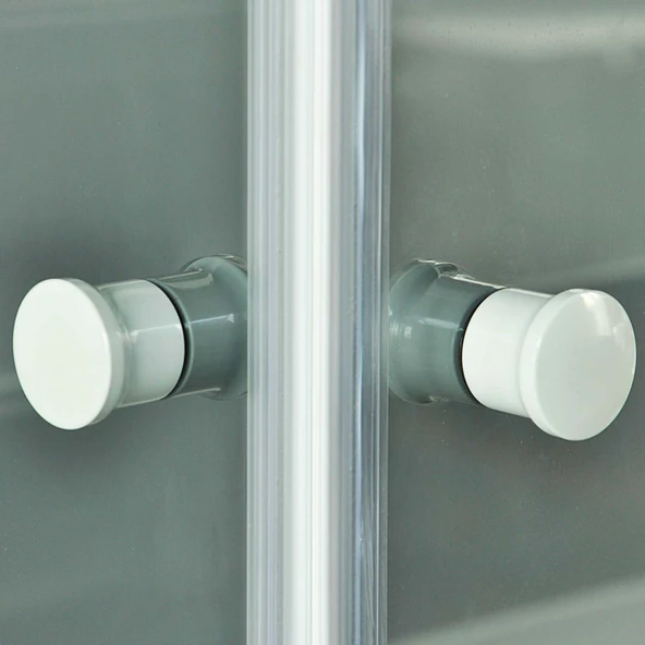 Sanica Tek Ön Cephe Duşakabin 1 Sabit 1 Kayar 5 mm Temperli Cam Mat Krom 130 cm Genişlik 188 cm H - Resim 2