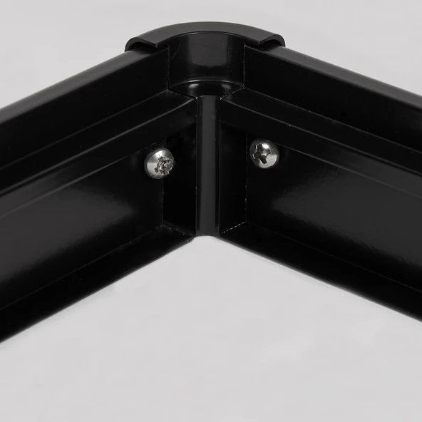 Sanica Tek Ön Cephe Duşakabin 1 Sabit 1 Kayar 5 mm Temperli Cam Siyah 150 cm Genişlik 188 cm H - 3