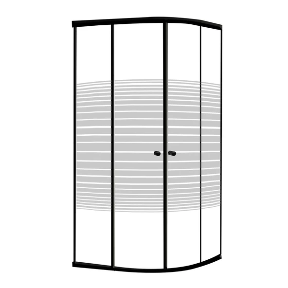 Sanica Magna Cam Duşakabin Oval Siyah Çizgi Desenli 4 mm 80 x 80 cm H:178 - 2