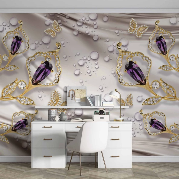 Swarovski Taşlı Duvar Kağıdı Baskı - 4