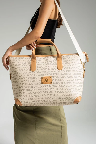 Monogram Suni Deri Ayarlanabilir Uzun Askı Seyahat Fitness Ve Spor Çanta Kadın Ve Erkek Kullanabilir - Resim 2