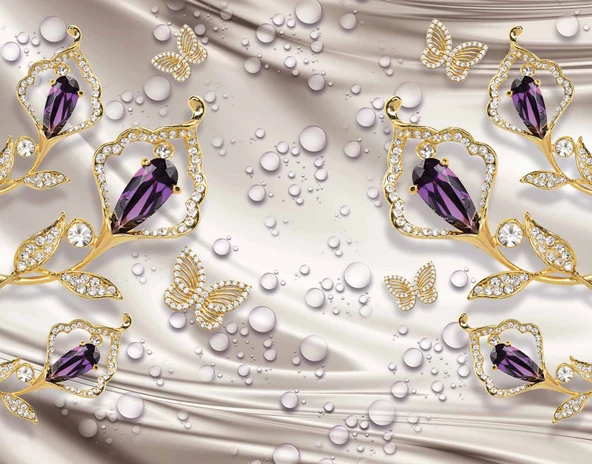 Swarovski Taşlı Duvar Kağıdı Baskı - 7