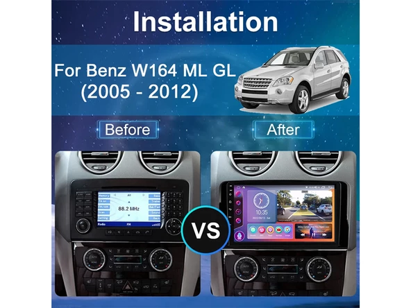Mercedes ML W164 Android Multimedya Sistemi (2005-2012) 6 GB RAM 64 GB Hafıza 8 Çekirdek Navigatör X-Premium Series - 11
