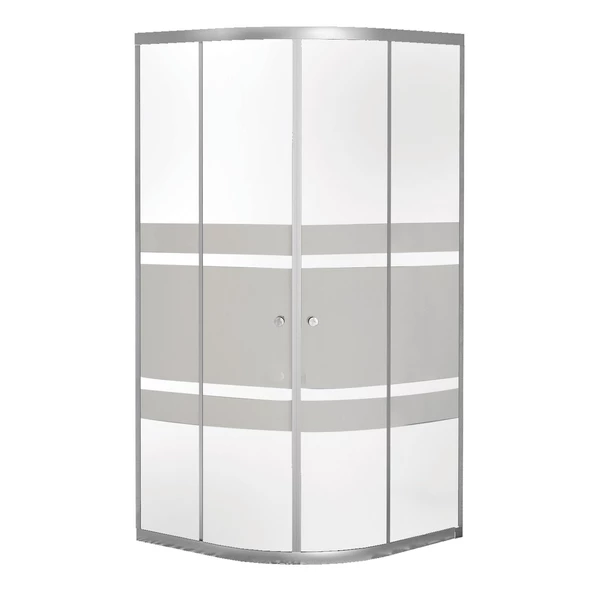 Sanica Orbit Duşakabin Oval Şerit Desenli Cam 5 mm 100 x 100 cm H:178 - 2