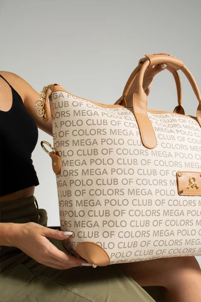 Monogram Suni Deri Ayarlanabilir Uzun Askı Seyahat Fitness Ve Spor Çanta Kadın Ve Erkek Kullanabilir - Resim 4