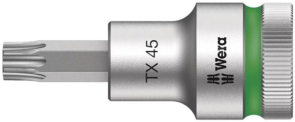 Wera 8767 C HF TORX® Uçlu Zyklop Lokma Bits, 1/2" Soketli, Tutma Fonksiyonlu, TX 45 x 60 mm