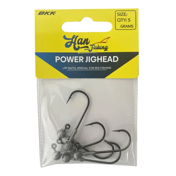 HanFish Power Jig Head (BKK İğneli)  2/0 n0 - 2 Gr / 5 Adet