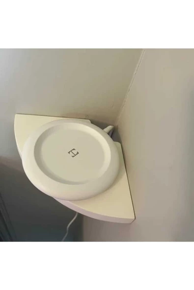 akçehome Yuvarlak Köşe Raf, Rafın Kesik Köşesi, Ahşap Yüzer Beyaz Rustik Raflar, Duvar Düzenleyici - 2