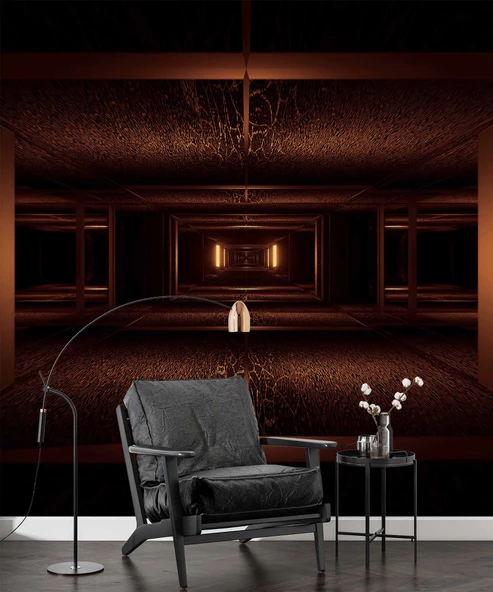 3 Boyutlu Derinlik, Tünel Duvar Kağıdı Baskı - Resim 6