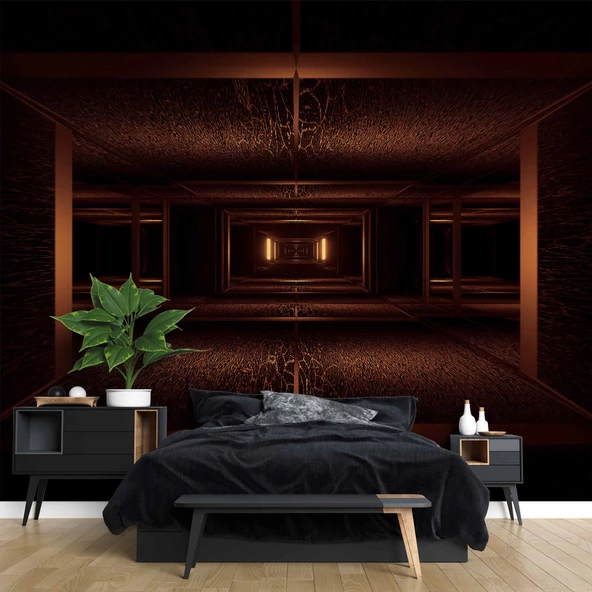 3 Boyutlu Derinlik, Tünel Duvar Kağıdı Baskı - Resim 2