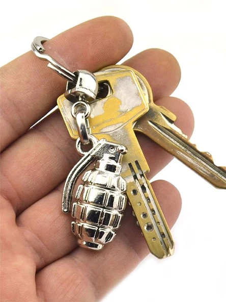 El Bombası - Grenade - Anahtarlık - Nikel Ahşap Kutulu - 2
