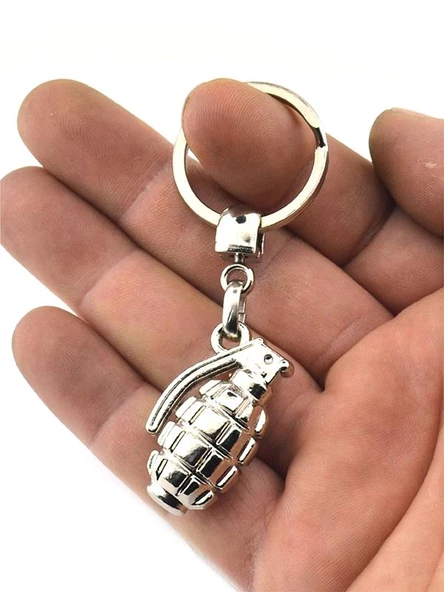 El Bombası - Grenade - Anahtarlık - Nikel Ahşap Kutulu - 7