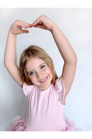 Rainbow Tütü Etekli Kısa Kollu Çocuk Elbisesi - 3