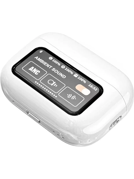 Logia Touch Screen Pro Dokunmatik LED Ekranlı Bluetooth Kulaklık Beyaz - 4