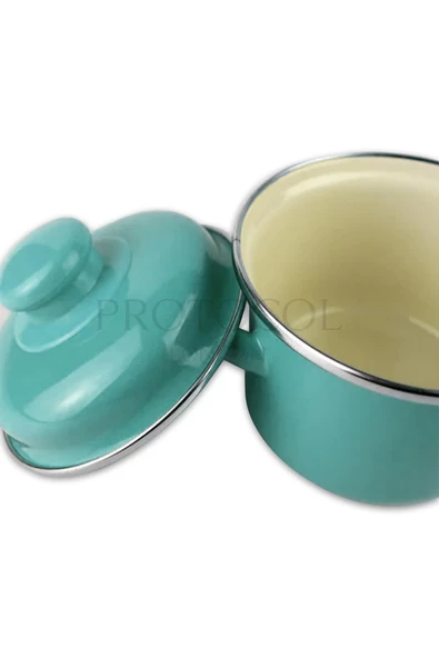 Emaye Mini Bebek Mama Yemek Yumurta Haşlama Derin Tencere 12cm (900 ML) - 8