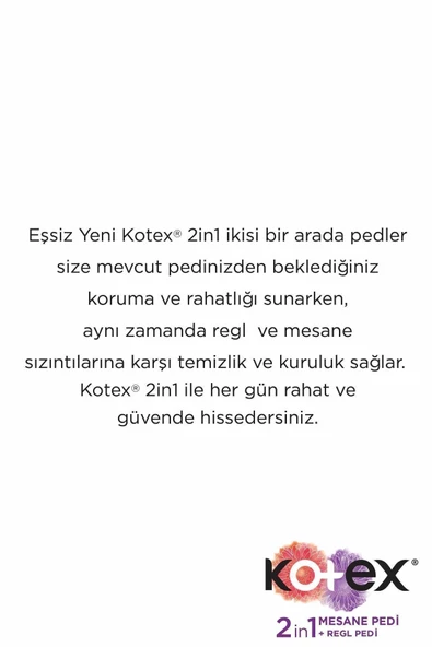 Kotex 2 In 1 Regl Mesane 22'li Günlük Ped - 2'li Paket - 4