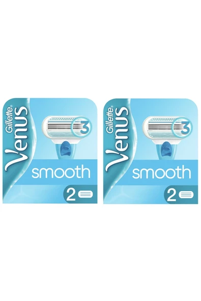 Gillette Venus Venus Smooth Kadın Tıraş Bıçağı 4'lü (2x2)