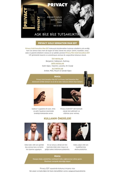 Privacy Gold Men Edt Erkek Parfüm 2 X 100 Ml + Deodorant 4 X 150 Ml - 4