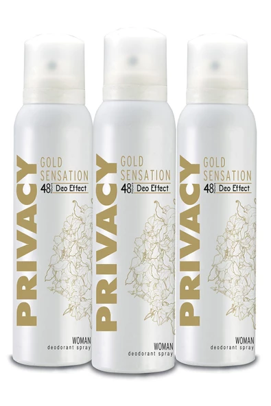 Privacy Gold Women Kadın Deodorant 3x150ml