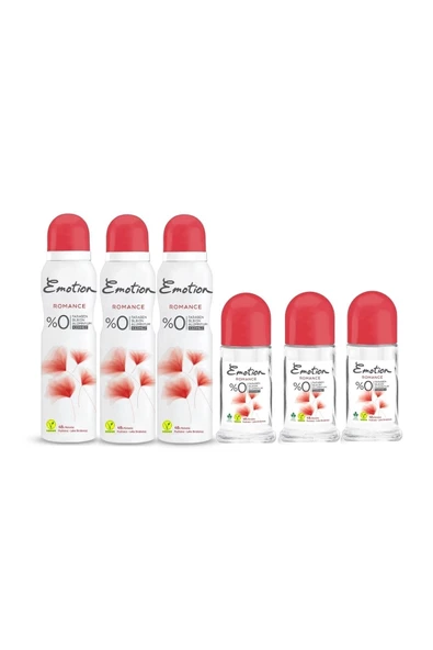 Emotion Romance Kadın Deodorant 3x150ml Ve Roll On 3x50ml
