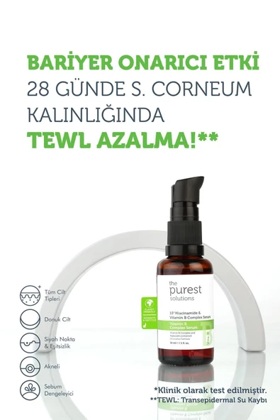 The Purest Solutions Yenileyici Ve Yatıştırıcı B Vitamini Cilt Bakım Serumu 30 Ml (%10 Niacinamide + Provitamin B5) - 2