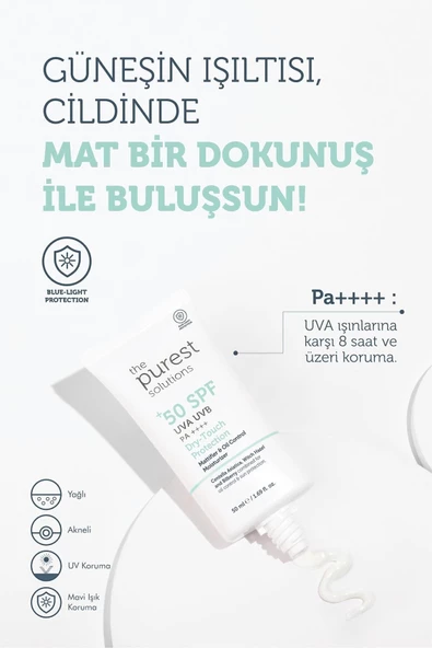 The Purest Solutions Yağlı Ve Karma Ciltler Için Matlaştırıcı Güneş Koruyucu Krem Spf 50, 50 Ml. - 2