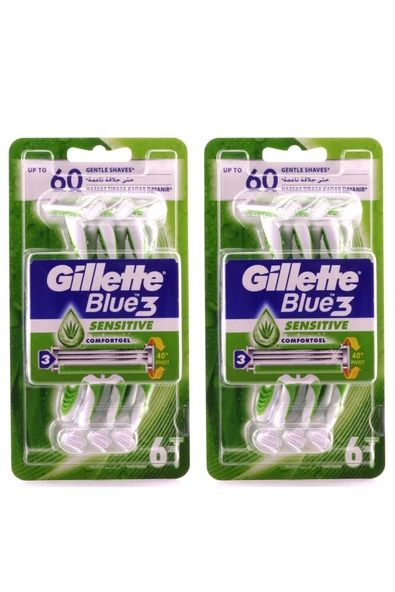 Gillette Blue 3 - 6 Lı Sensitive x 2 adet