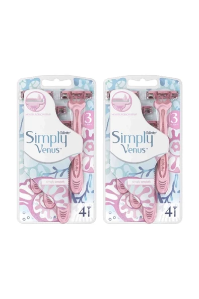 Gillette Venus Kadın Venüs Simply 3 Bıçak 4'lü x 2 Adet