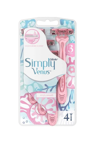Gillette Venus Unisex Sımply 4'Lü Kullan At Tıraş Bıçağı
