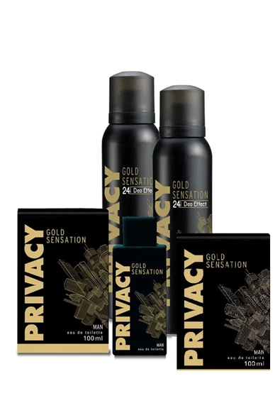 Privacy Gold Men Edt Erkek Parfüm 2 X 100 Ml + Deodorant 2 X 150 Ml