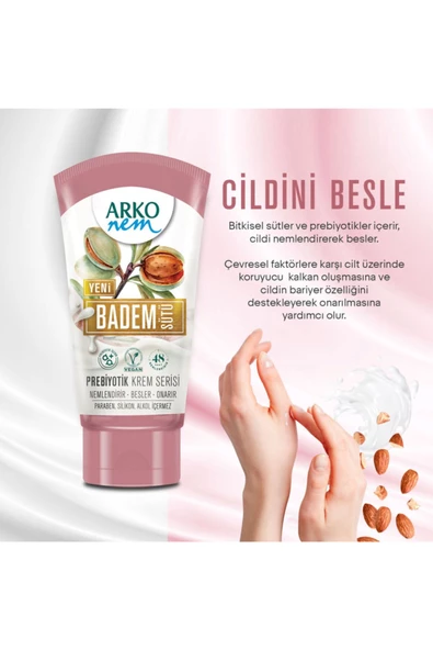 Arko Nem Prebiyotik Krem Serisi Badem Sütü 60ml - 3