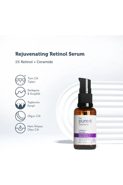 The Purest Solutions %1 Retinol + Ceramide Yaşlanma Karşıtı Yüz Serumu 30 ml - 2