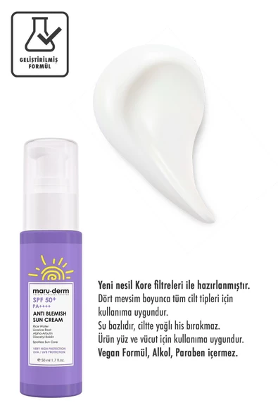 Maru.Derm Güneş Kremi | SPF 50+ Leke Karşıtı Güneş Kremi 50 ML | Yeni Nesil Kore Filtreli - 3