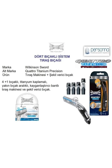 Wilkinson Sword Quattro Titanium Sensıtıve 4 Yedek Kartuş 3 Paket - 2