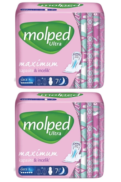 Molped Ultra Kuruluk Gece Hijyenik Ped 7'li Günlük Ped X 2 Adet