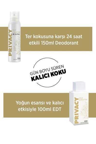 Privacy Gold Woman EDT Parfüm 100ml + Deodorant 150ml - 4