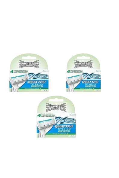 Wilkinson Sword Quattro Titanium Sensıtıve 4 Yedek Kartuş 3 Paket