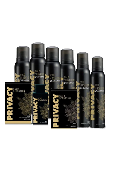 Privacy Gold Men Edt Erkek Parfüm 2 X 100 Ml + Deodorant 6 X 150 Ml