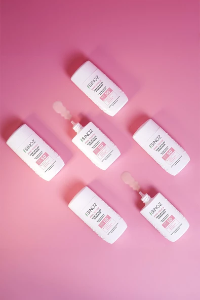 SİNOZ Spf50 Pink Touch Aydınlatıcı Sıvı Yüz Güneş Kremi Yeni Nesil Güneş Filtreleri Hibrit Formül 50ml - 6