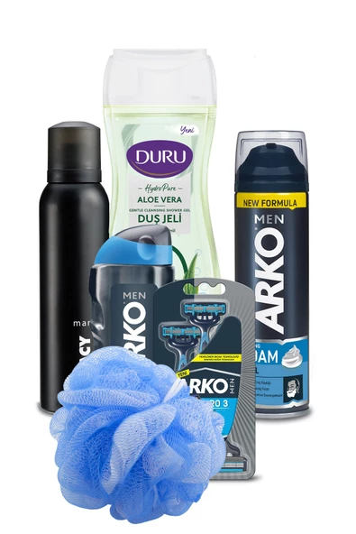 Duru Arko Men Duş Lifi Ile Birlikte Tıraş Seti Privacy Deodorant 150ml Ve Aloevera Duş Jeli 450 ml