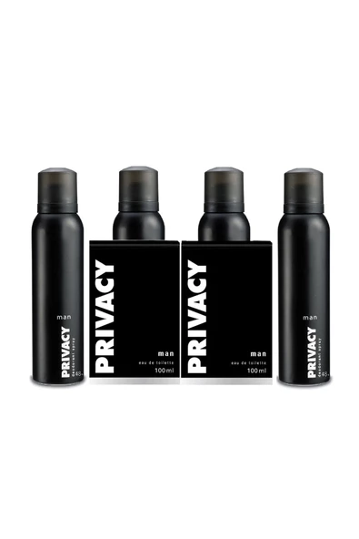 Privacy Man Edt 2 X 100 Ml + Deodorant 4 X 150 Ml
