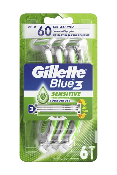 Gillette Blue 3 Sensitive Tıraş Bıçağı 6'lı